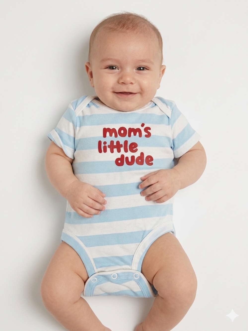 Carter’s “Mom’s Little Dude” Striped Baby Bodysuit